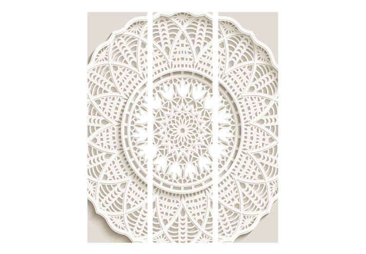 Room Separator 3D Mandala (3-piece) - romantic lacy pattern in retro style 128967 additionalImage 3