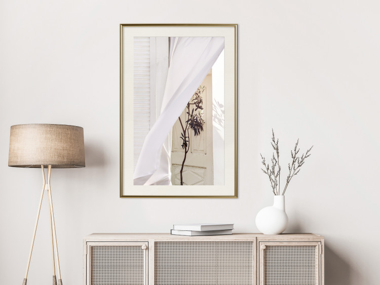 Wall Poster Mystery of the Wind - composition with plant against white architecture 129467 additionalImage 22