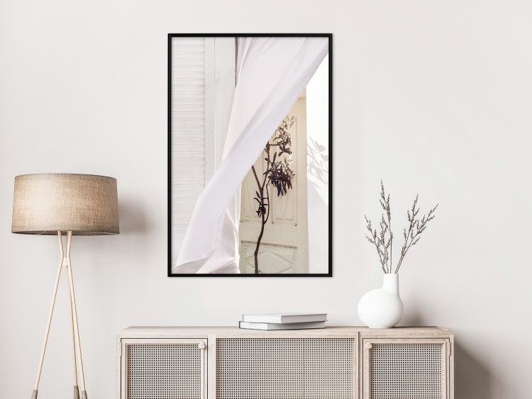 Wall Poster Mystery of the Wind - composition with plant against white architecture 129467 additionalImage 6