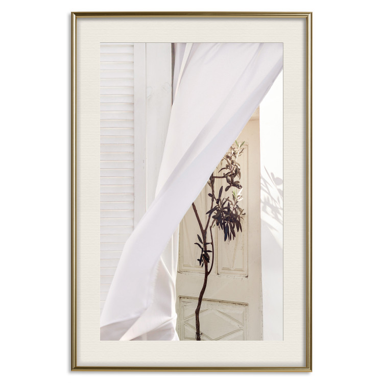 Wall Poster Mystery of the Wind - composition with plant against white architecture 129467 additionalImage 20
