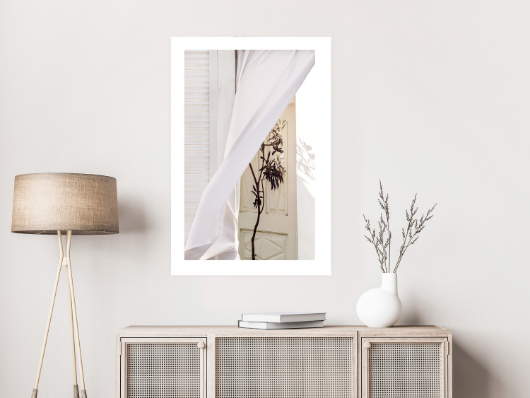 Wall Poster Mystery of the Wind - composition with plant against white architecture 129467 additionalImage 3