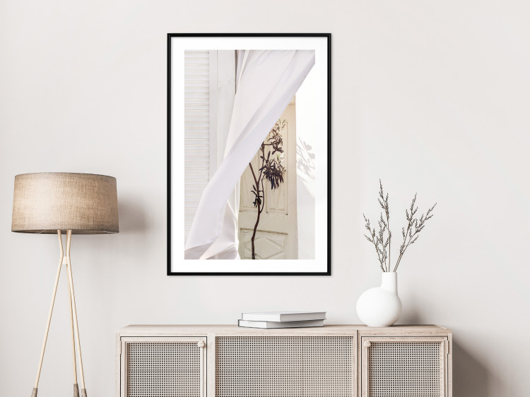 Wall Poster Mystery of the Wind - composition with plant against white architecture 129467 additionalImage 23