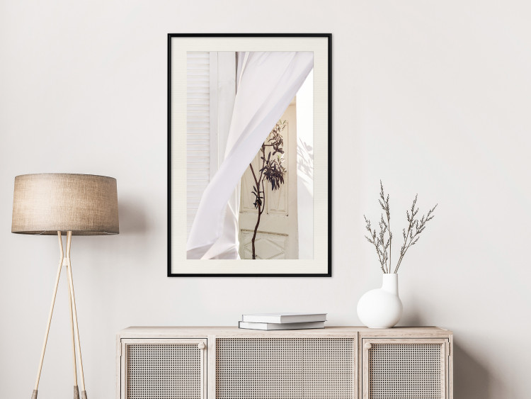 Wall Poster Mystery of the Wind - composition with plant against white architecture 129467 additionalImage 24