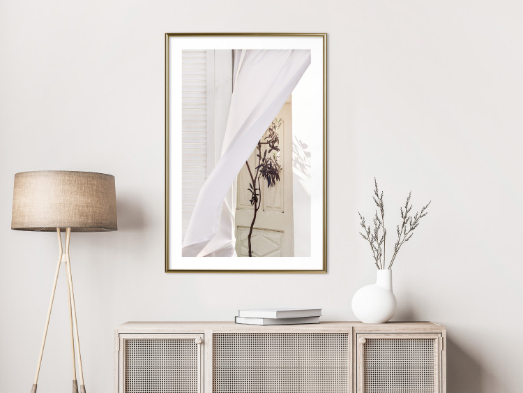 Wall Poster Mystery of the Wind - composition with plant against white architecture 129467 additionalImage 15