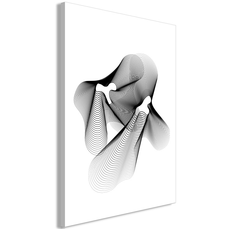 Canvas Art Print String Theory (1-part) vertical - abstract black and white patterns 129567 additionalImage 2