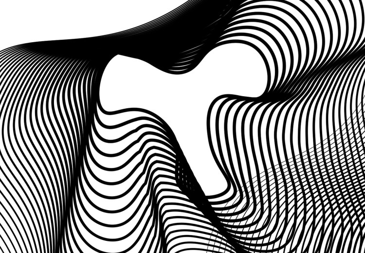 Canvas Art Print String Theory (1-part) vertical - abstract black and white patterns 129567 additionalImage 4