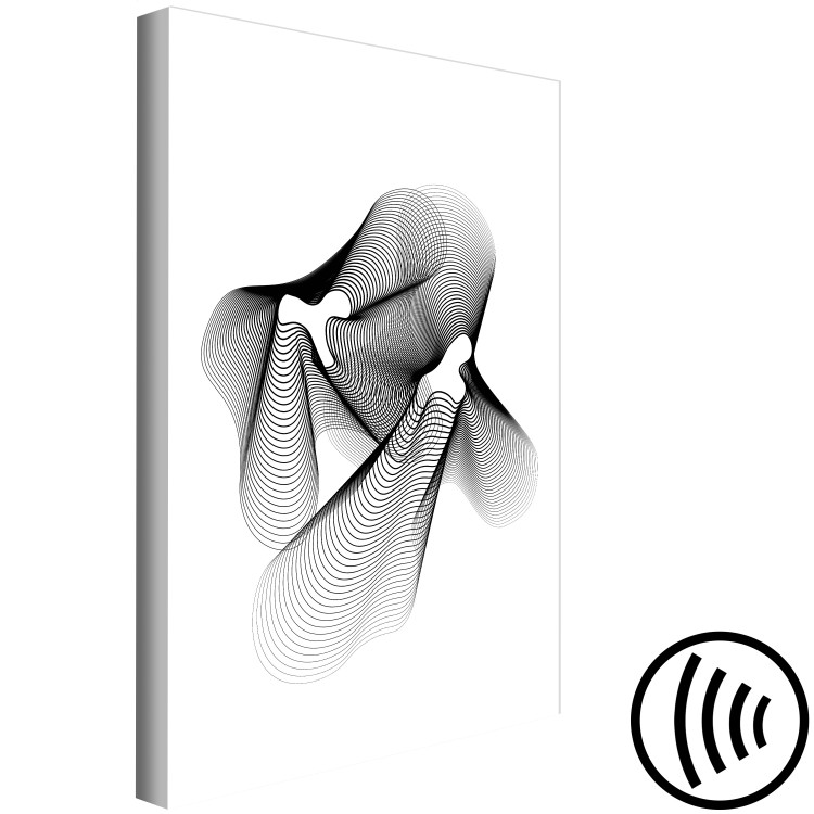Canvas Art Print String Theory (1-part) vertical - abstract black and white patterns 129567 additionalImage 6
