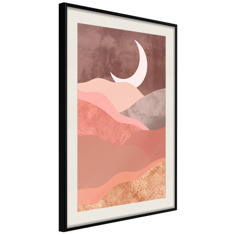Wall Poster Terracotta Landscape - abstract mountain landscape against a moonlit sky 129767 additionalImage 2