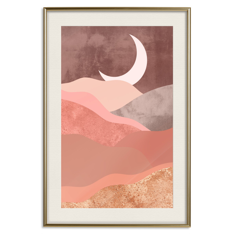 Wall Poster Terracotta Landscape - abstract mountain landscape against a moonlit sky 129767 additionalImage 20