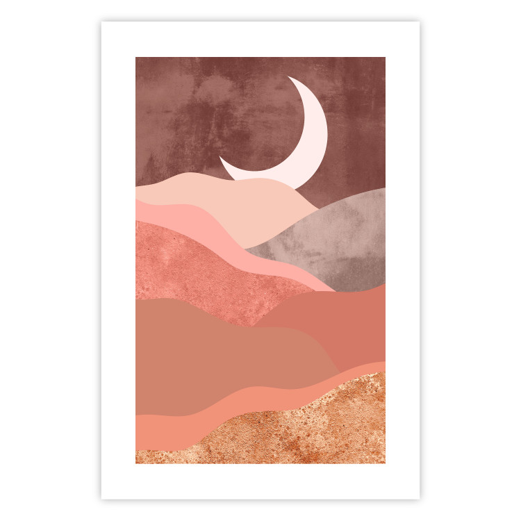 Wall Poster Terracotta Landscape - abstract mountain landscape against a moonlit sky 129767 additionalImage 19