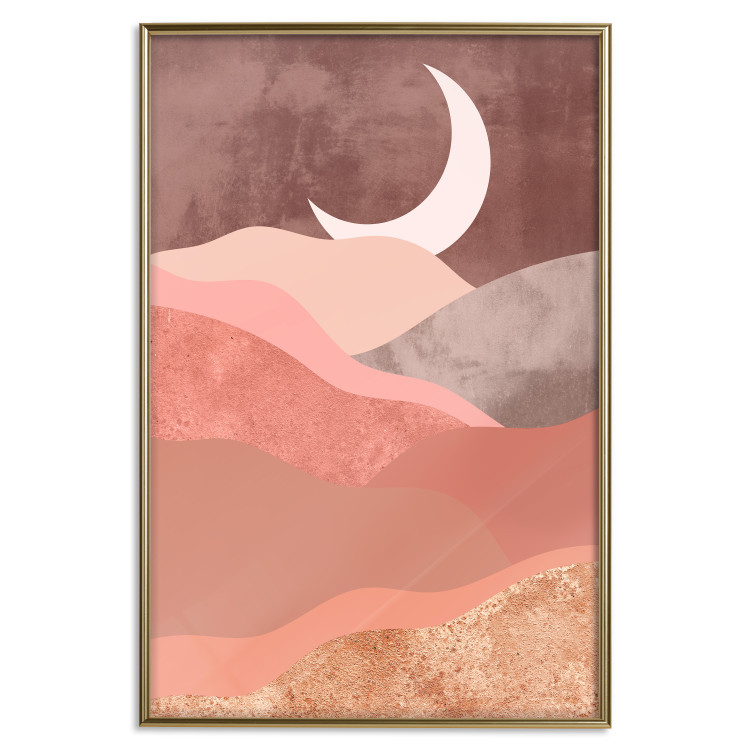 Wall Poster Terracotta Landscape - abstract mountain landscape against a moonlit sky 129767 additionalImage 21