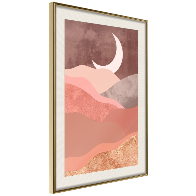 Wall Poster Terracotta Landscape - abstract mountain landscape against a moonlit sky 129767 additionalImage 3