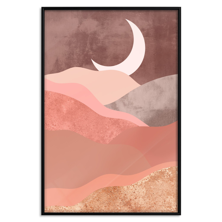 Wall Poster Terracotta Landscape - abstract mountain landscape against a moonlit sky 129767 additionalImage 16