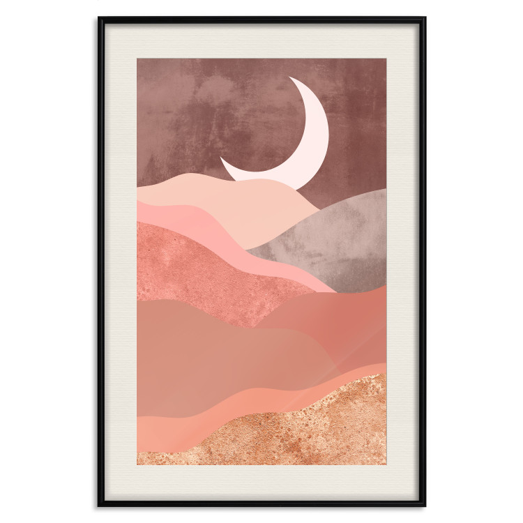 Wall Poster Terracotta Landscape - abstract mountain landscape against a moonlit sky 129767 additionalImage 19