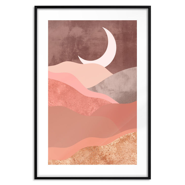 Wall Poster Terracotta Landscape - abstract mountain landscape against a moonlit sky 129767 additionalImage 17