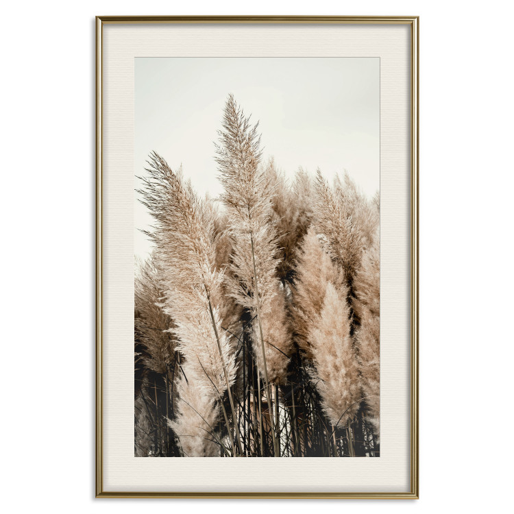 Wall Poster Plume of Dreams - golden autumn trees on a uniform light background 130467 additionalImage 20