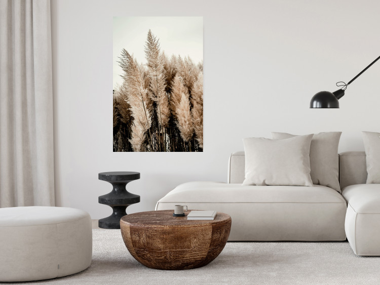 Wall Poster Plume of Dreams - golden autumn trees on a uniform light background 130467 additionalImage 2
