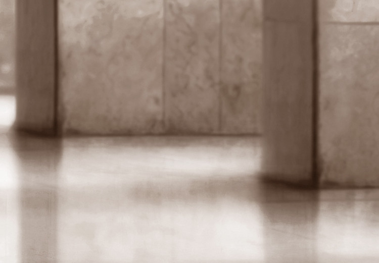 Wall Poster Lighted Corridor - architecture with a stone wall in sepia tones 130767 additionalImage 8