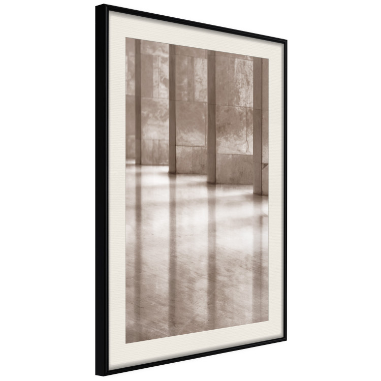 Wall Poster Lighted Corridor - architecture with a stone wall in sepia tones 130767 additionalImage 5