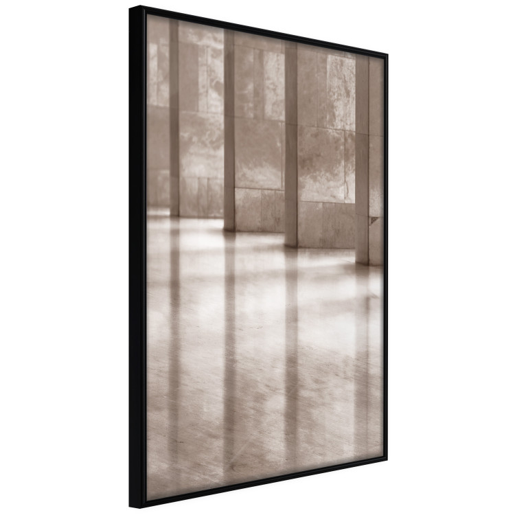 Wall Poster Lighted Corridor - architecture with a stone wall in sepia tones 130767 additionalImage 7