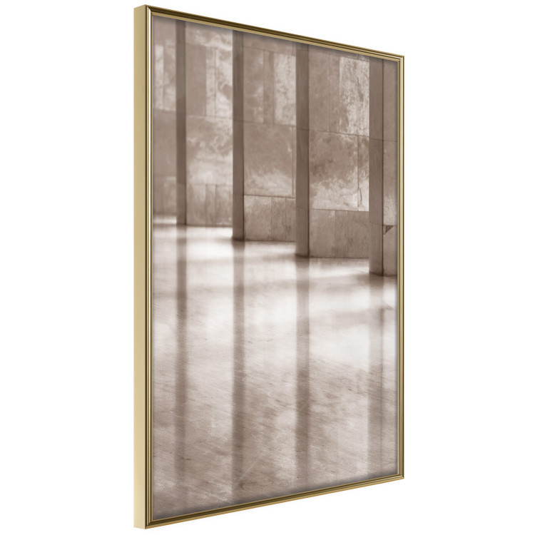 Wall Poster Lighted Corridor - architecture with a stone wall in sepia tones 130767 additionalImage 11