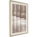 Wall Poster Lighted Corridor - architecture with a stone wall in sepia tones 130767 additionalThumb 3