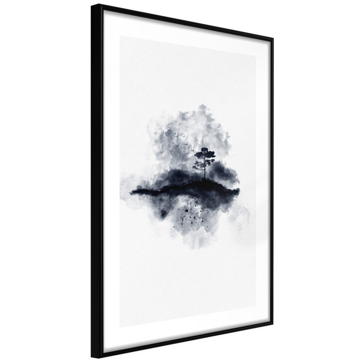 Poster Lonely Tree - abstract landscape of a tree in a circle on a white background 131767 additionalImage 8