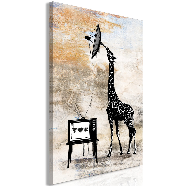 Canvas TV Giraffe (1-piece) Vertical - whimsical funny animal 132267 additionalImage 2