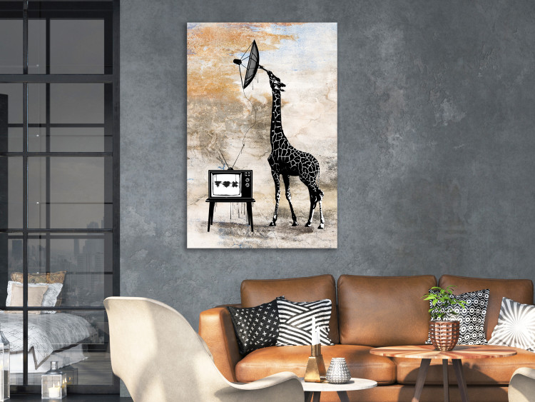 Canvas TV Giraffe (1-piece) Vertical - whimsical funny animal 132267 additionalImage 3