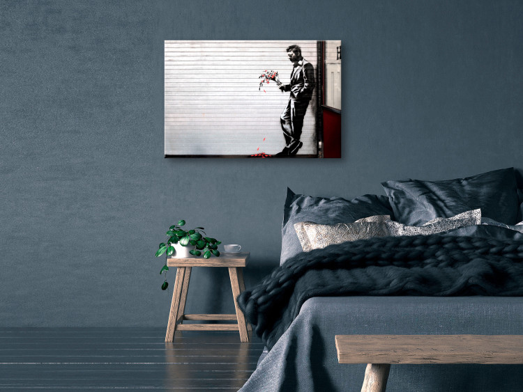 Canvas Smitten (1-piece) Wide - street art of a man on a wall 132467 additionalImage 3