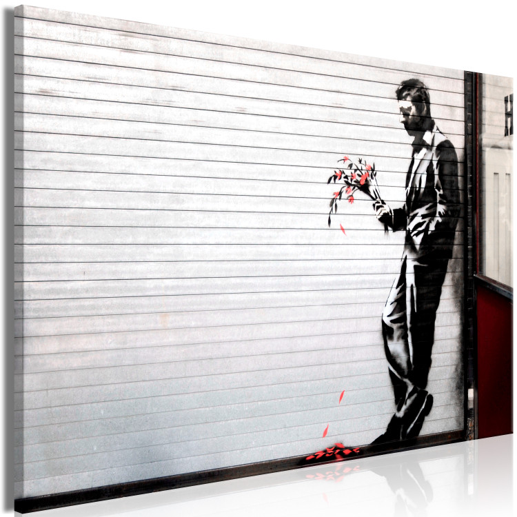 Canvas Smitten (1-piece) Wide - street art of a man on a wall 132467 additionalImage 2