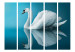 Room Divider Screen Swan - Reflection II (5-piece) - white bird amidst blue water 132567 additionalThumb 3