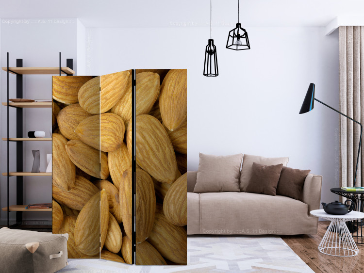 Room Divider Tasty Almonds (3-piece) - close-up of brown almonds 132767 additionalImage 4