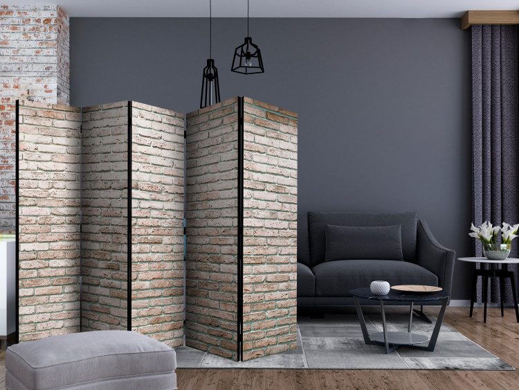 Folding Screen Elegant Brick II (5-piece) - simple composition with an old wall 132967 additionalImage 4