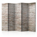 Folding Screen Elegant Brick II (5-piece) - simple composition with an old wall 132967