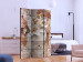 Folding Screen Romantic Memories (3-piece) - flowers and writings on wood 133567 additionalThumb 2