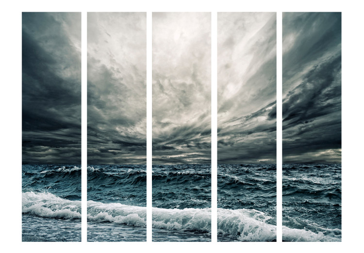 Room Divider Ocean Waves II (5-piece) - turbulent waves against a dark sky 134167 additionalImage 3