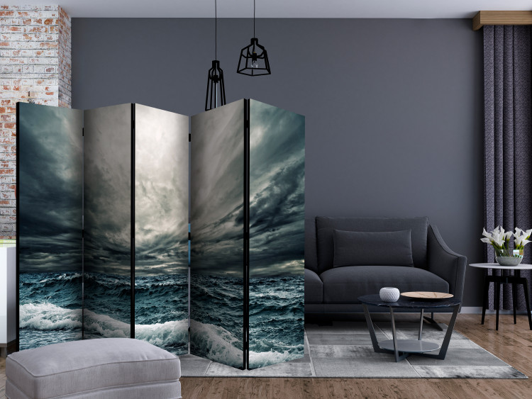 Room Divider Ocean Waves II (5-piece) - turbulent waves against a dark sky 134167 additionalImage 4