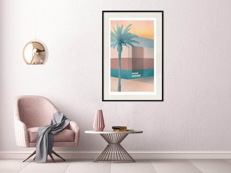 Poster Pastel Alley - tropical palm composition in pastel colors 135167 additionalImage 25