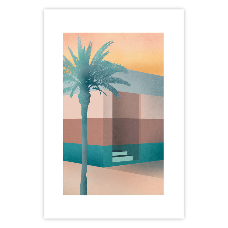 Poster Pastel Alley - tropical palm composition in pastel colors 135167 additionalImage 13