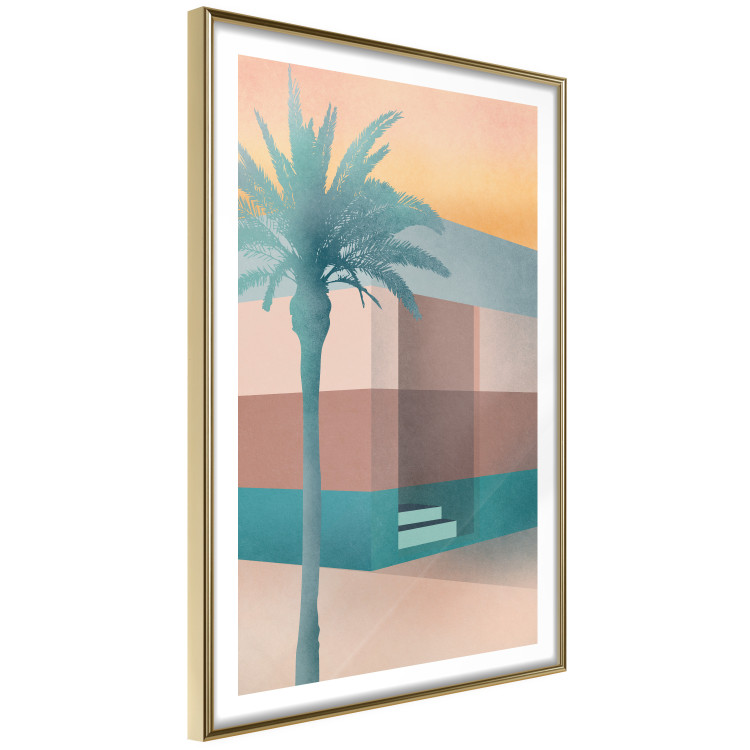 Poster Pastel Alley - tropical palm composition in pastel colors 135167 additionalImage 2