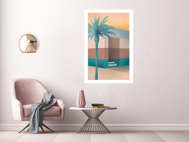 Poster Pastel Alley - tropical palm composition in pastel colors 135167 additionalImage 22