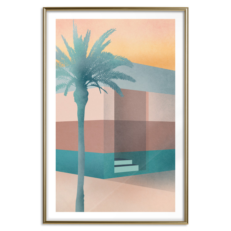 Poster Pastel Alley - tropical palm composition in pastel colors 135167 additionalImage 11