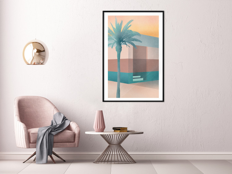 Poster Pastel Alley - tropical palm composition in pastel colors 135167 additionalImage 15