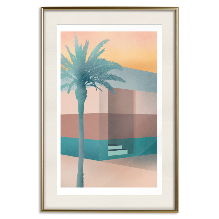 Poster Pastel Alley - tropical palm composition in pastel colors 135167 additionalImage 18