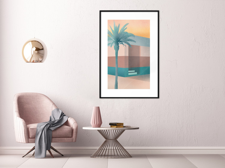 Poster Pastel Alley - tropical palm composition in pastel colors 135167 additionalImage 20