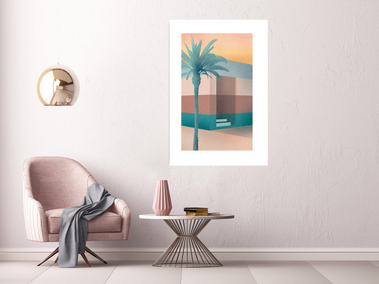 Poster Pastel Alley - tropical palm composition in pastel colors 135167 additionalImage 23