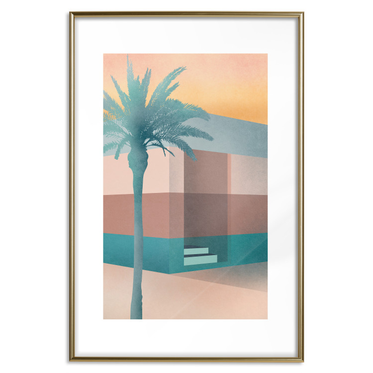 Poster Pastel Alley - tropical palm composition in pastel colors 135167 additionalImage 13