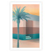Poster Pastel Alley - tropical palm composition in pastel colors 135167