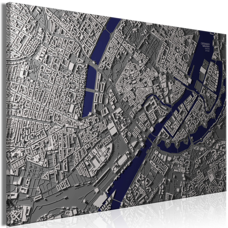 Canvas Print Aerial View of Copenhagen (1-piece) Wide - city map in Denmark 135367 additionalImage 2